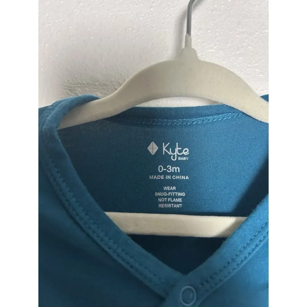 EUC Kyte Baby Teal Snap Front Bamboo Bundler 0-3 Months